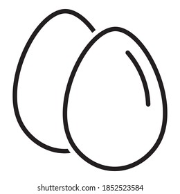 egg vector thin line icon, on white backround