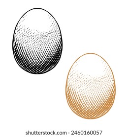 Egg Vintage Illustration in in Engraving Style