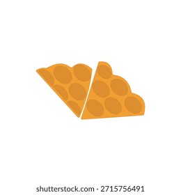 Ilustración vectorial de gofre de huevo sobre fondo blanco
