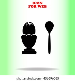Egg web icon. Black illustration on white background