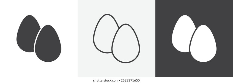 Egg web vector icons set