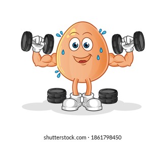 egg weight training illustration. character vector