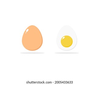 egg and white egg cute character simple illustration