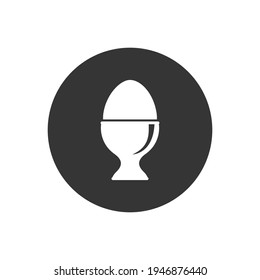 Icono blanco de huevo en estilo plano moderno. Vector