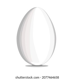 The egg is white, whole, isolated on a white background.Vector illustration, close-up.
