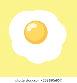 Huevo blanco con yema para el desayuno en una mañana soleada. Los huevos revueltos son aptos para ser traídos como stock y convertirse en comida diaria en casa. Estos alimentos son saludables y tienen altas proteínas