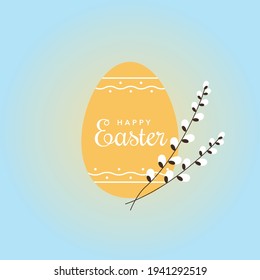 egg with willow. Happy Easter