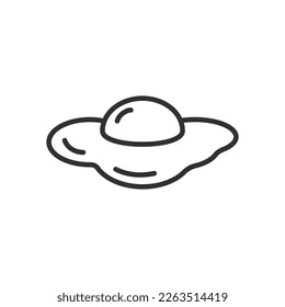 Egg without shells, linear icon. Line with editable stroke
