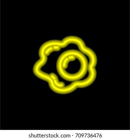 Egg yellow glowing neon ui ux icon. Glowing sign logo vector