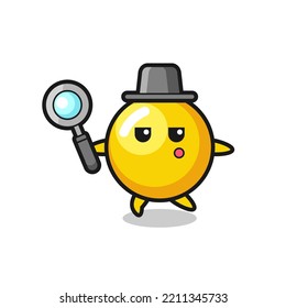 egg yolk cartoon character searching with a magnifying glass , cute design