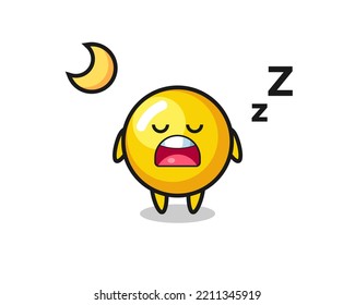 egg yolk character illustration sleeping at night , cute design