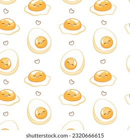 Egg yolk fried egg seamless pattern