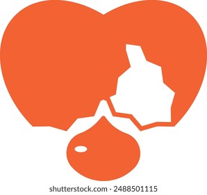 Egg yolk Heart Logo Template