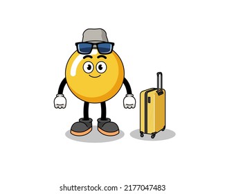 mascota de yema de huevo haciendo vacaciones , diseño de caracteres