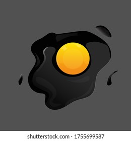 Egg yolk on black background