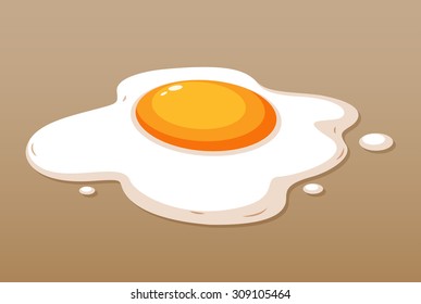 Egg yolk on brown illustration