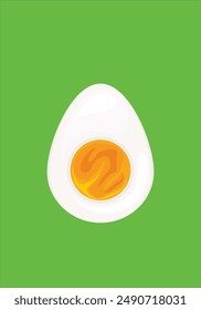 Ei und Eigelb auf grünem Hintergrund