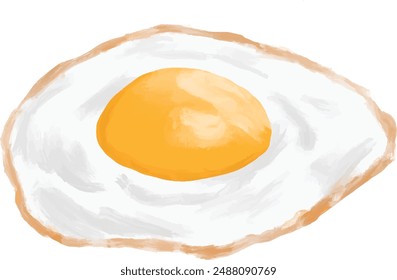 egg yolk sunny side breakfast menu illustration