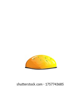 Egg yolks with spring onions and pepper on  white background