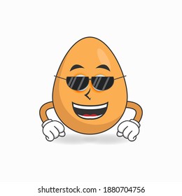 Egg2 mascot character with sunglasses. vector illustration