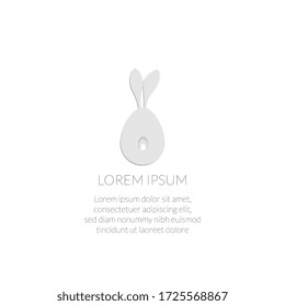 Concepto de logo Egg-Bunny plantilla abstracta vectorial gráfica sobre fondo blanco.