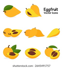 Eggfruit Vector Design Bundle Of Different Designs. Green Lime Icons And Graphics. Vector Illustration shutter stock 