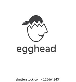 egghead boy in cap vector design template