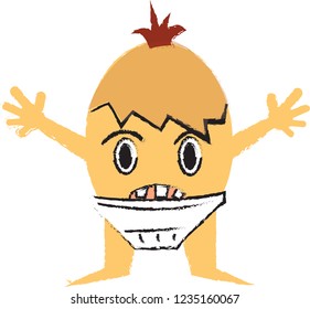 Eggie the Cracked Monster Illustration new cartoon character 