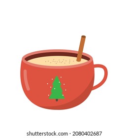 Huevos con canela. Beber de Navidad. Ilustración del vector