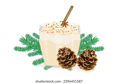 Christmas Eggnog In Glasses With Cinnamon And Christmas Decorations, Eggnog,  Alcoholic Drinks, Liquor PNG Transparent Image and Clipart for Free Download