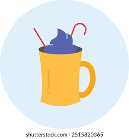Ícone ou ilustração de Natal representando bebidas de férias, tradições festivas e celebrações de Natal