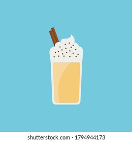 eggnog logo icon. vector illustration of a drink made from a mixture of beaten eggs, cream, and flavorings, often with alcohol.
