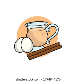 eggnog logo icon. vector illustration of a drink made from a mixture of beaten eggs, cream, and flavorings, often with alcohol.