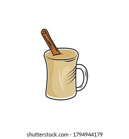 eggnog logo icon. vector illustration of a drink made from a mixture of beaten eggs, cream, and flavorings, often with alcohol.
