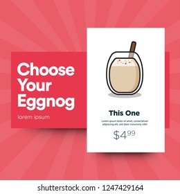 Eggnog Menu Vector Illustration in Flat Style Design