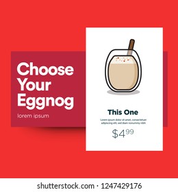 Eggnog Menu Vector Illustration in Flat Style Design