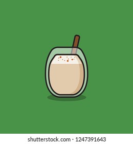 Eggnog Vector Illustration in Flat Style Design