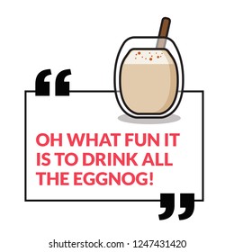 Eggnog Vector Quote Poster Illustration in Flat Style Design