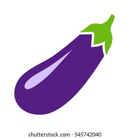 Eggplant, aubergine, melongene or brinjal flat vector color icon for apps and websites