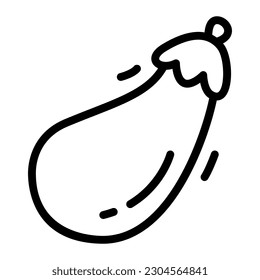 Eggplant Aubergine Simple Line Icon Logo Symbol