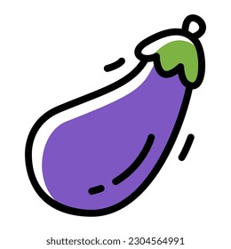 Eggplant Aubergine Simple Line Icon Logo Symbol