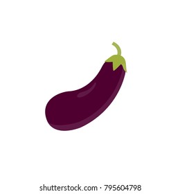 Eggplant or aubergine vegetable icon isolated vector illustration on white transparent background