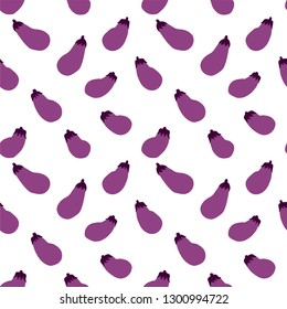 Eggplant background. Seamless pattern. Vector.
