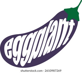 eggplant calligraphy text vector illustration