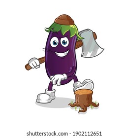 eggplant Carpenter illustration. character vector