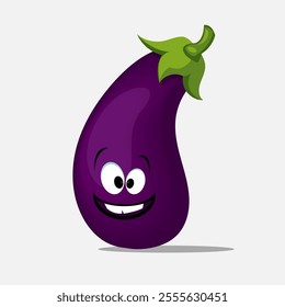 
Eggplant. Eggplant cartoon character. Illustration. face. smile