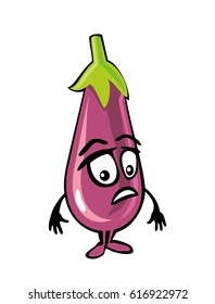 Dibujo de Eggplant. Ilustración plana vectorial de color aislada en fondo blanco.