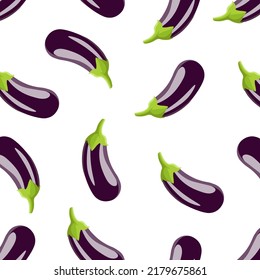 Eggplant Cartoon Flat Style Vector Seamless Stock Vector (Royalty Free ...