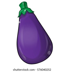 eggplant cartoon isolated on white background