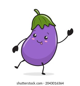 eggplant cartoon kawaii vegetable mascot